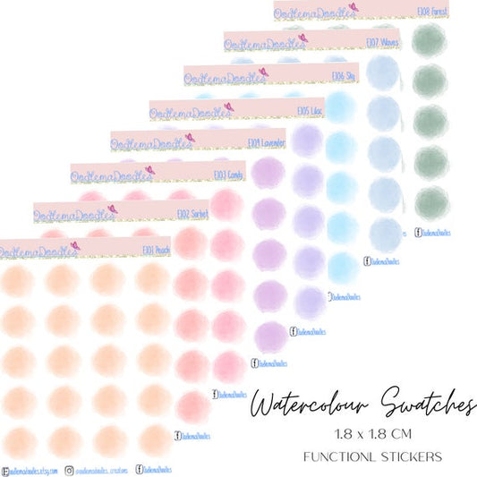 Watercolour Swatches Functional Stickers