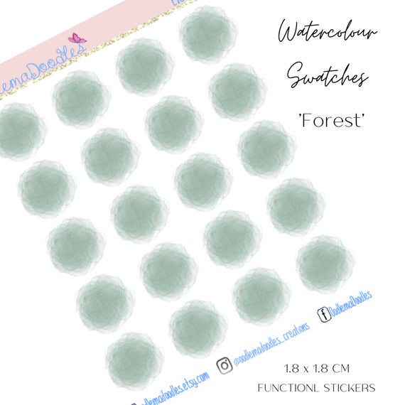 Watercolour Swatches Functional Stickers