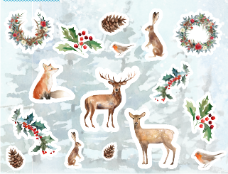 Winter Forest Decorative Stickers