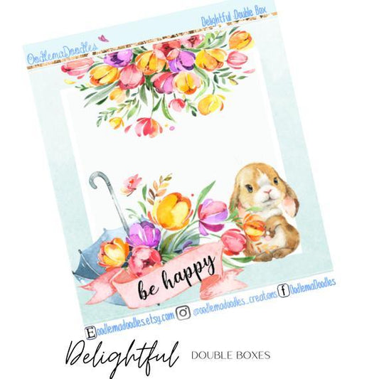 Delightful Decorative Double Box Sticker - oodlemadoodles
