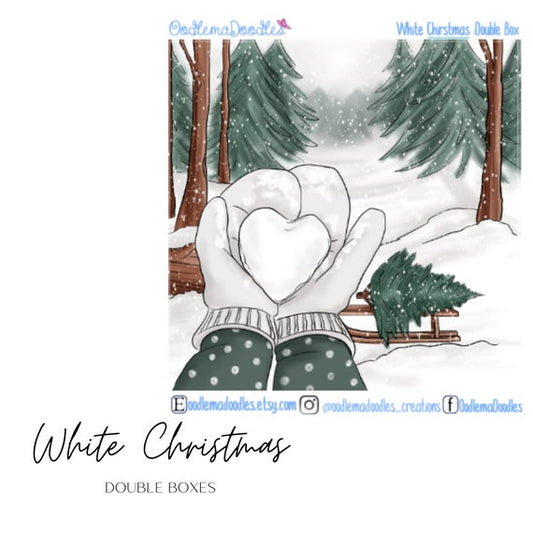 White Christmas Decorative Double Box Sticker