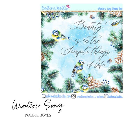 Winters Song Decorative Double Box Sticker
