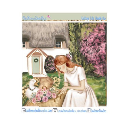 Country Life Decorative Double Box Sticker - oodlemadoodles