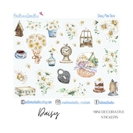 Daisy Mini Decorative Stickers - oodlemadoodles