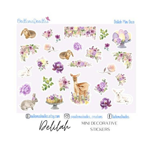 Delilah Mini Decorative Stickers - oodlemadoodles
