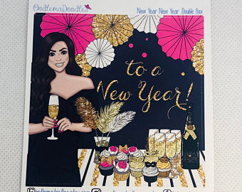 New Year New Year - Decorative Double Box Sticket