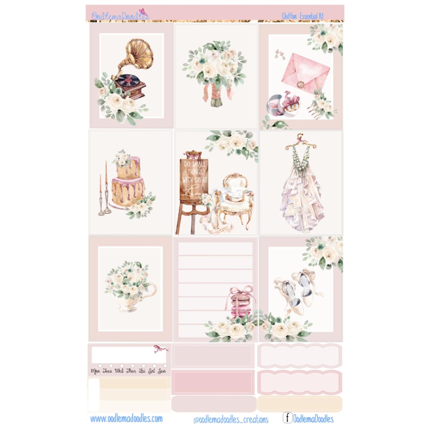 Chiffon Essential Planner Sticker Kit - oodlemadoodles