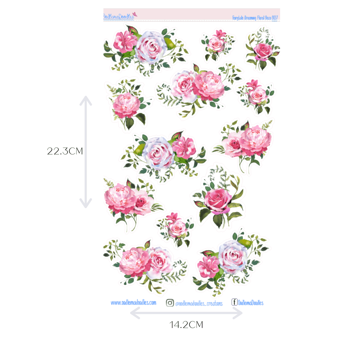 Fairytale Dreaming Flower Large Decorative Planner Stickers