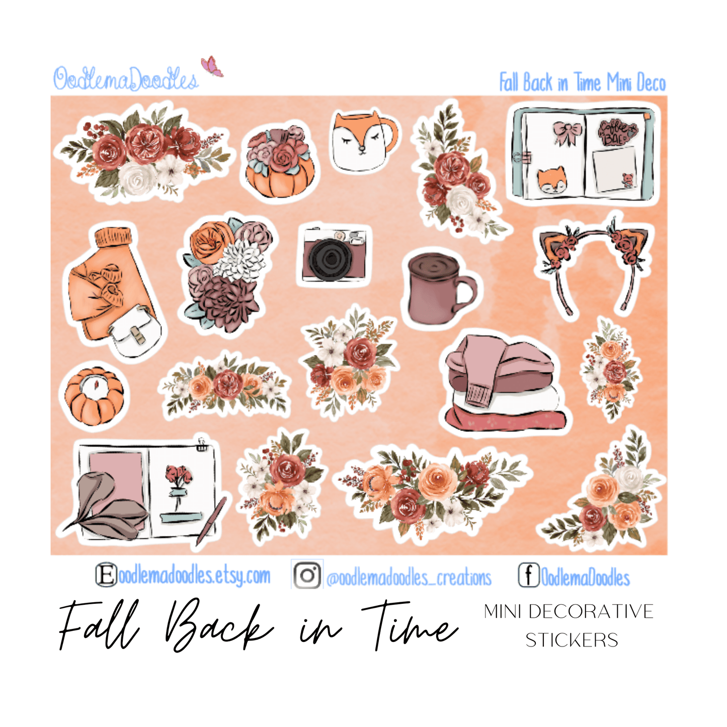 Fall Back in Time Decorative Stickers