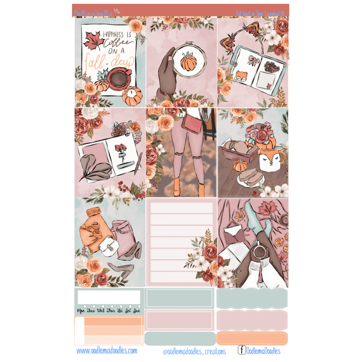 Fall Back in Time Essential Planner Sticker Kit