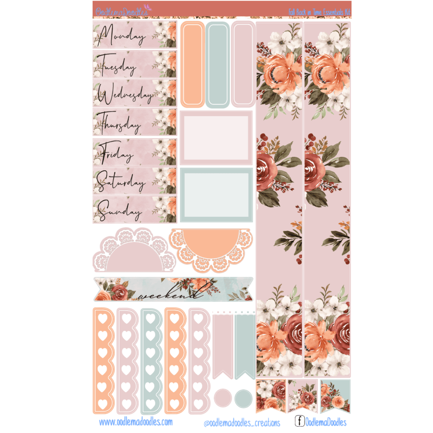 Fall Back in Time Essential Planner Sticker Kit