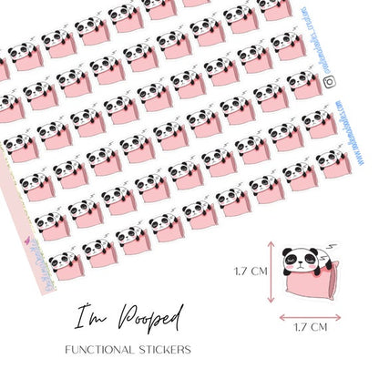 Kawaii Panda I'm Pooped Stickers