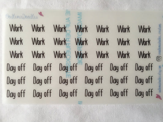 Work/ Day Off Stickers