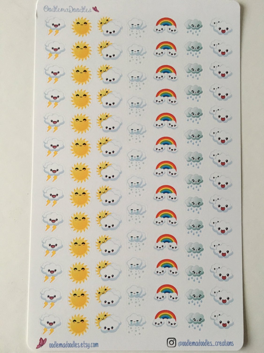 Kawaii Mixed Weather Stickers: