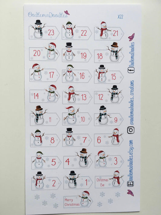 Christmas Countdown Stickers : X22 - oodlemadoodles