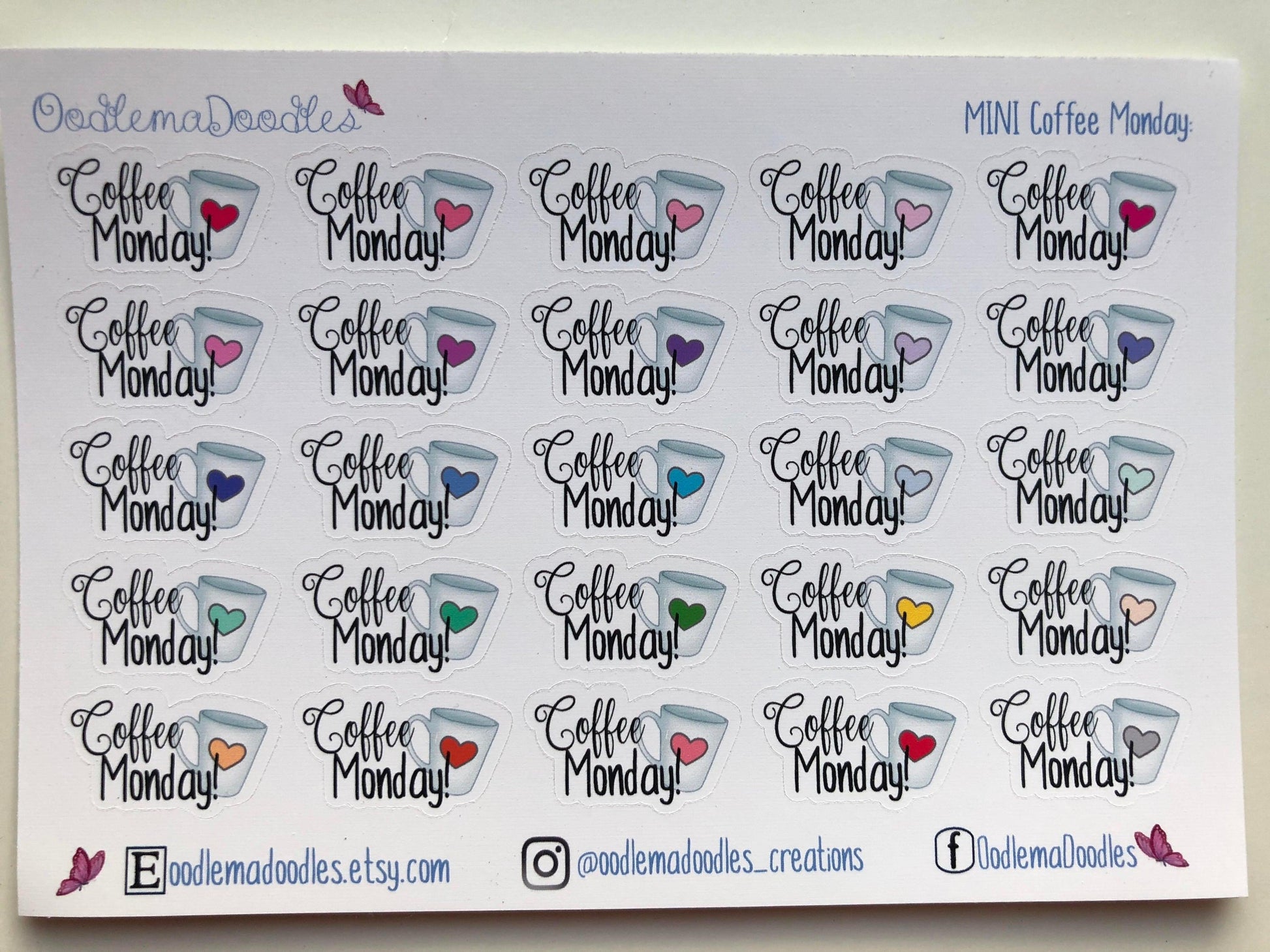 Coffee Monday Stickers - oodlemadoodles