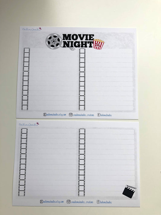 Movie Tracker Notes Page Stickers