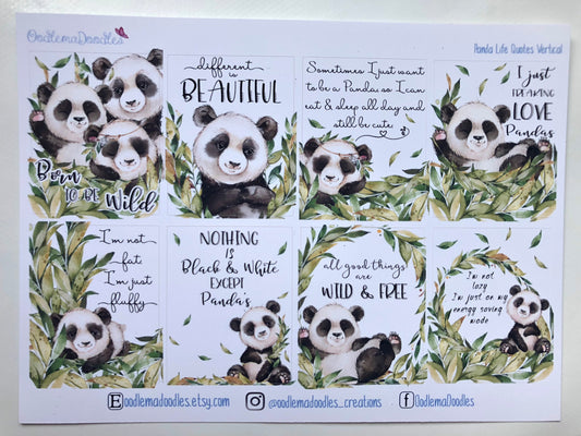 Panda Life Quote Stickers