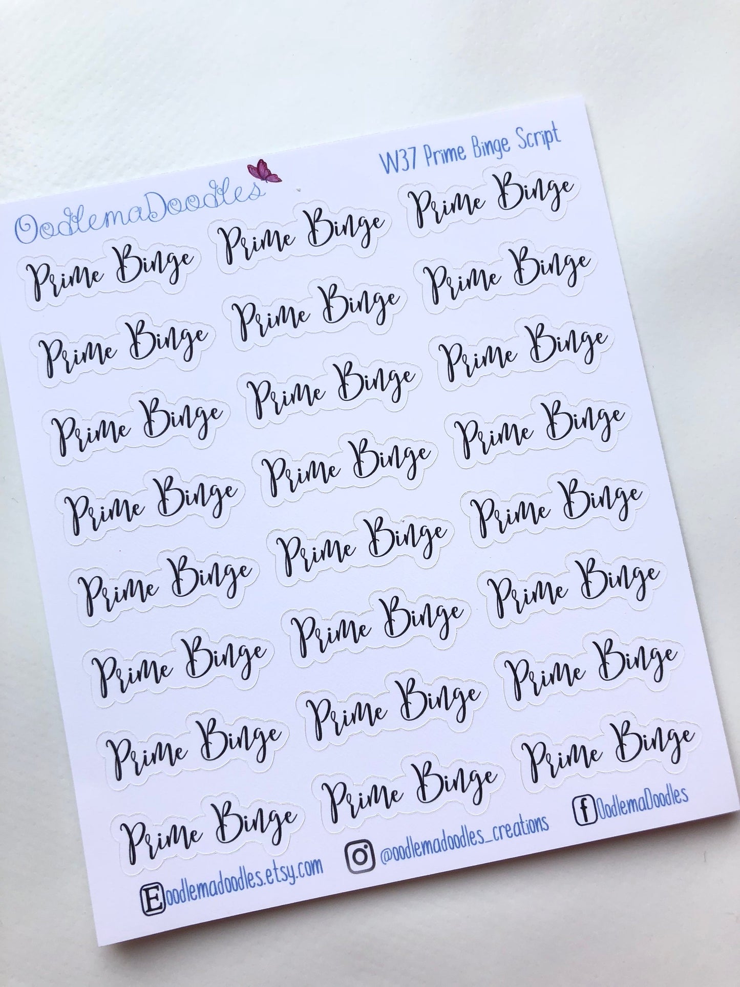 Prime Binge Script Stickers