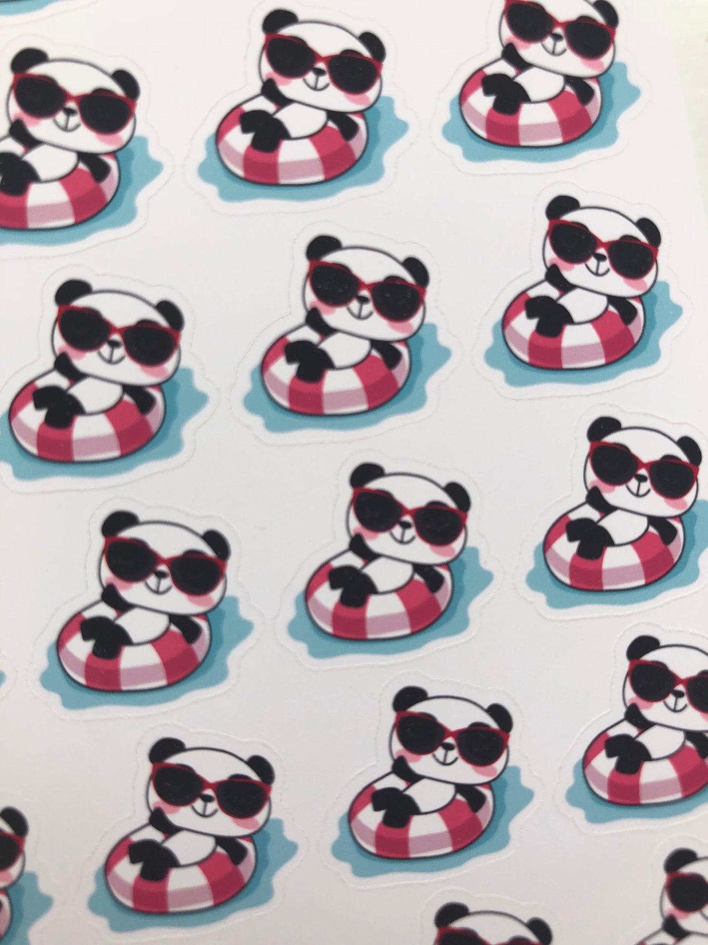 Kawaii Panda Pool Day Stickers