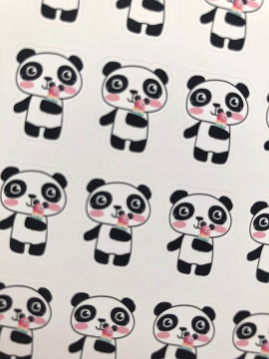 Kawaii Panda Ice Cream Stickers