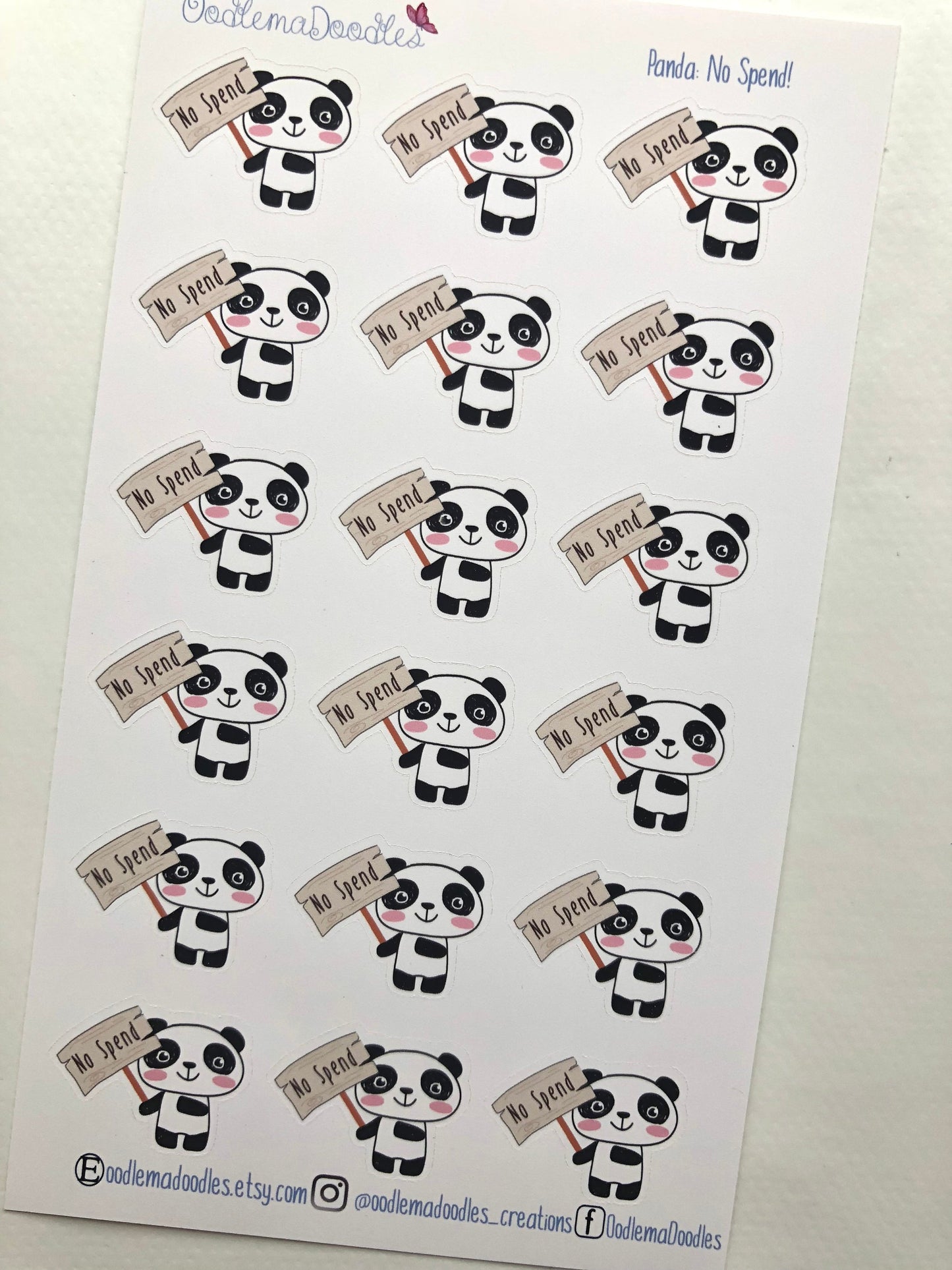Kawaii Panda No Spend Stickers :