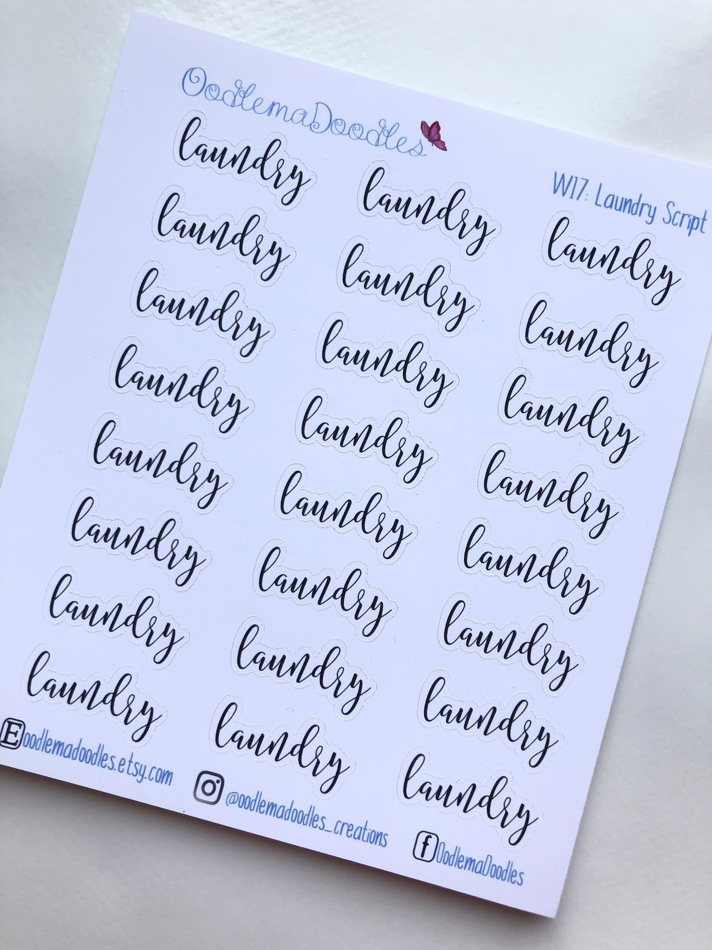 Laundry Script Stickers