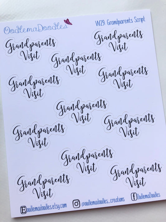 Grandparents Visit Script Stickers