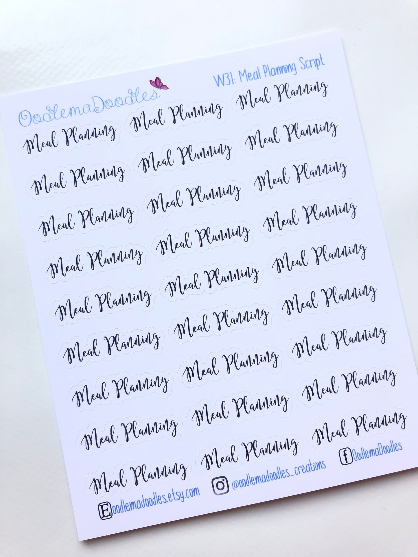 Meal Planning Script Stickers