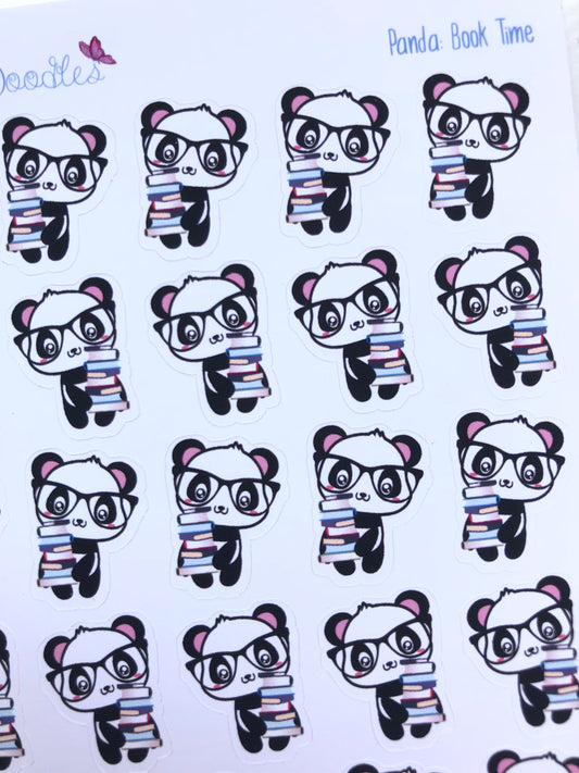 Kawaii Panda Book Time Stickers