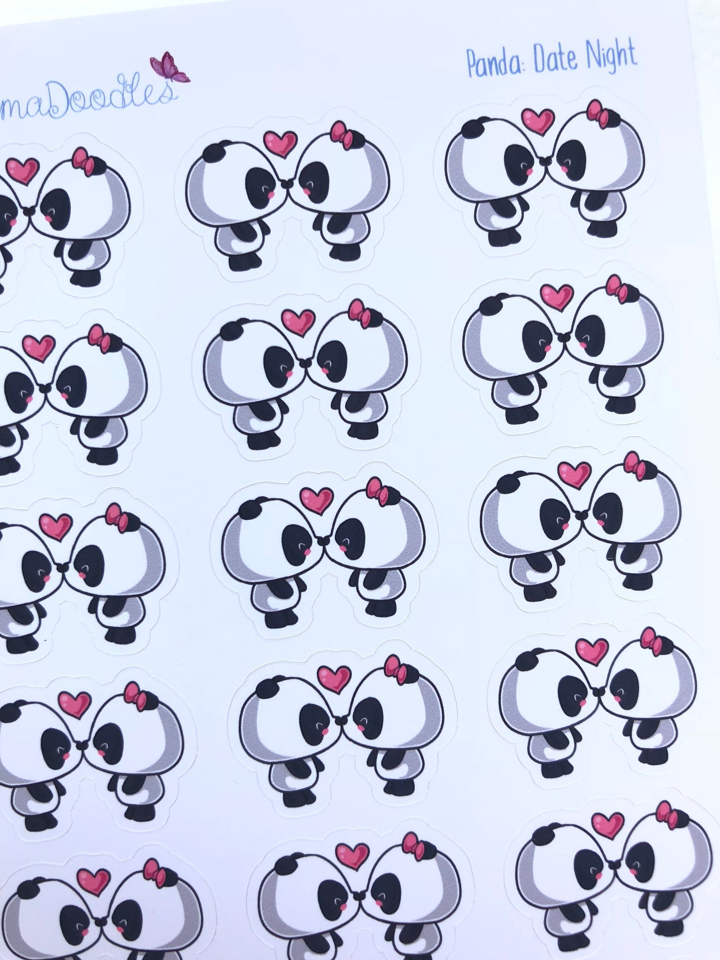Kawaii Panda Date Night Stickers