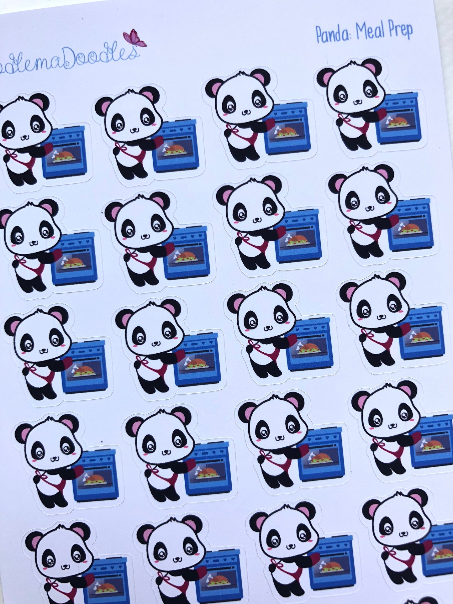 Kawaii Panda Meal Prep Stickers