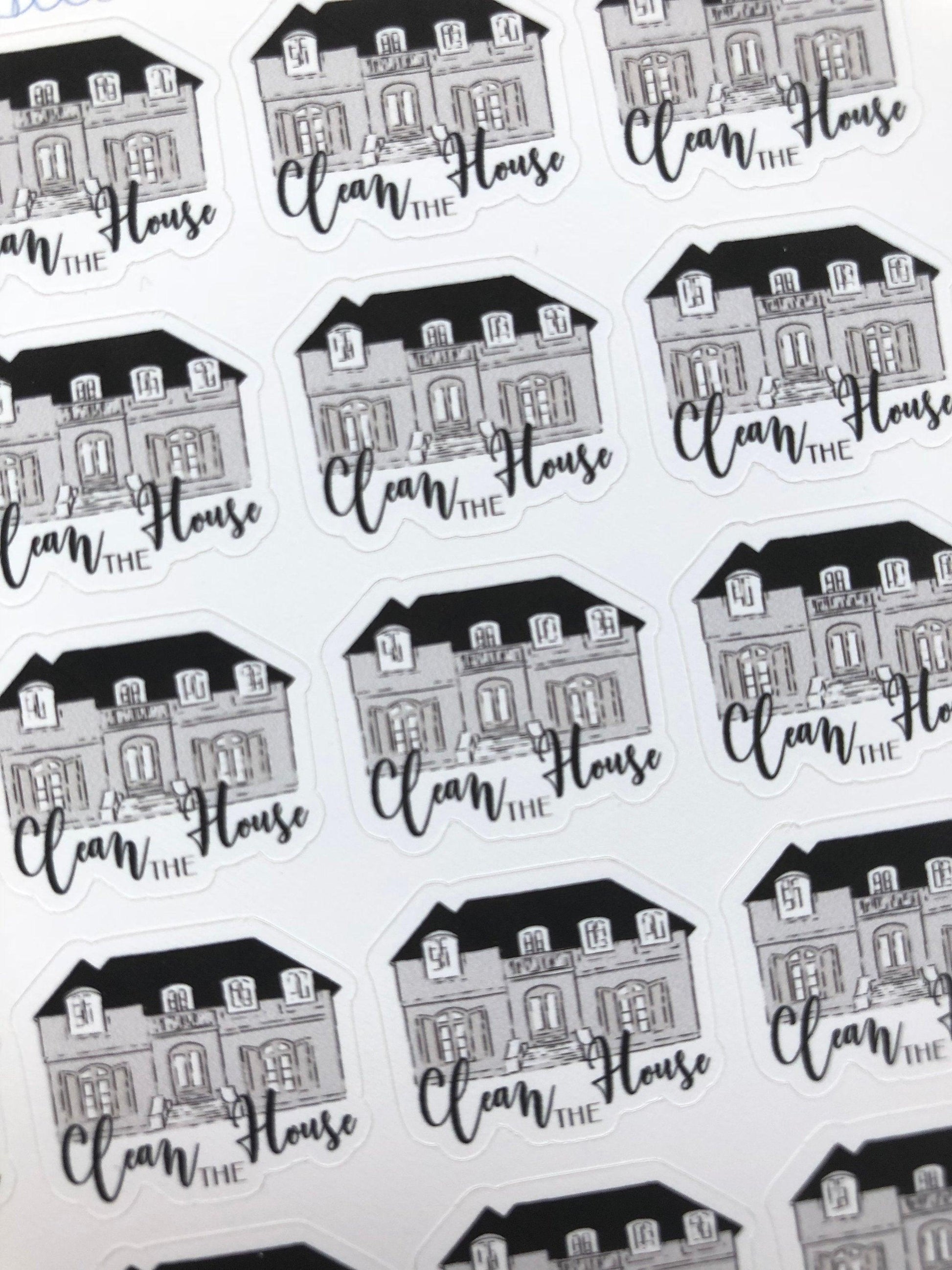 Clean House Script Stickers - oodlemadoodles