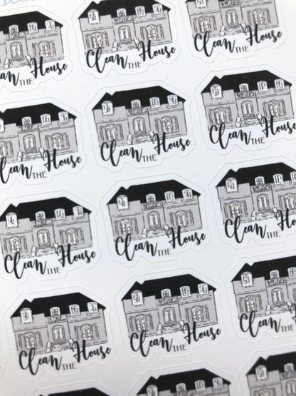 Clean House Script Stickers - oodlemadoodles