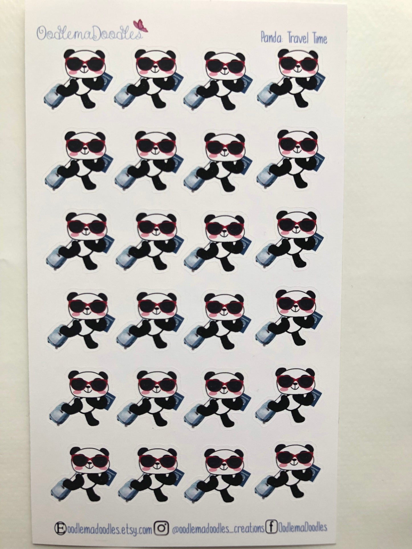 Kawaii Panda Trave Time Stickers