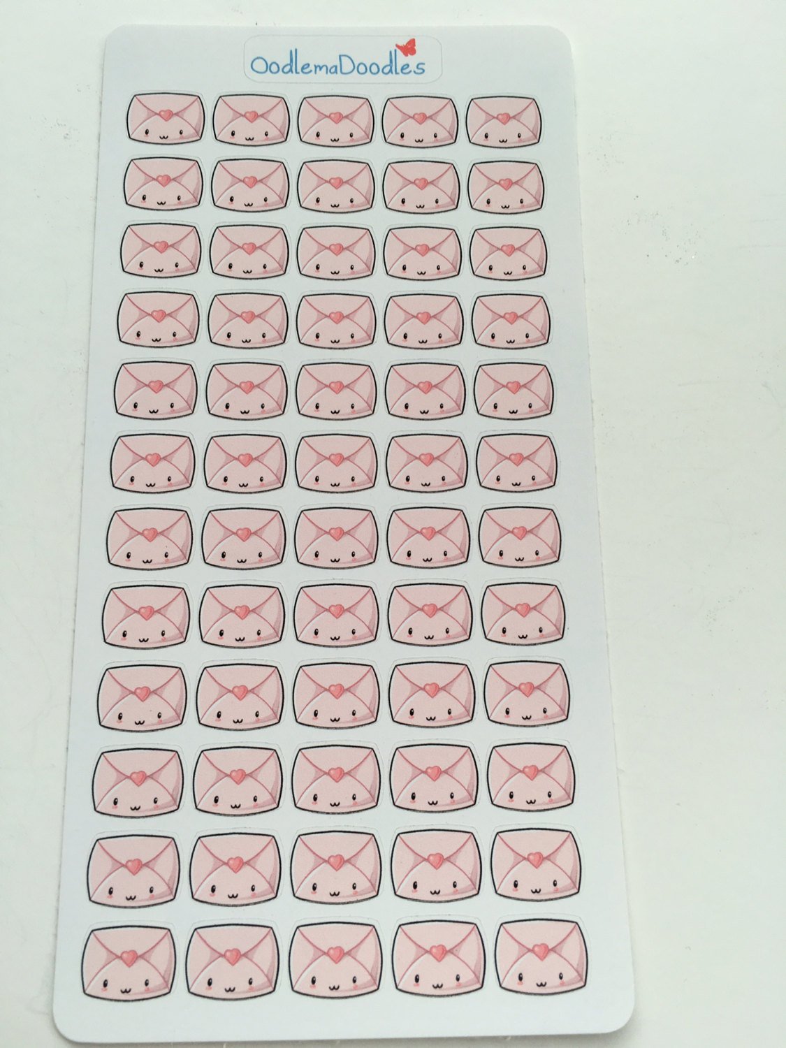 Kawaii Pink Heart Envelope Stickers : B32