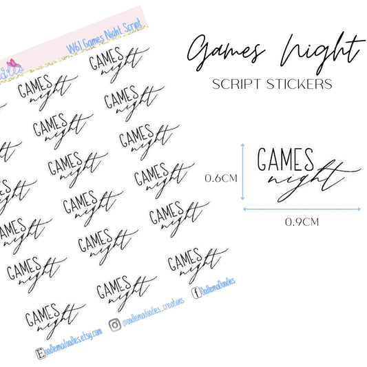 Games Night Script Stickers